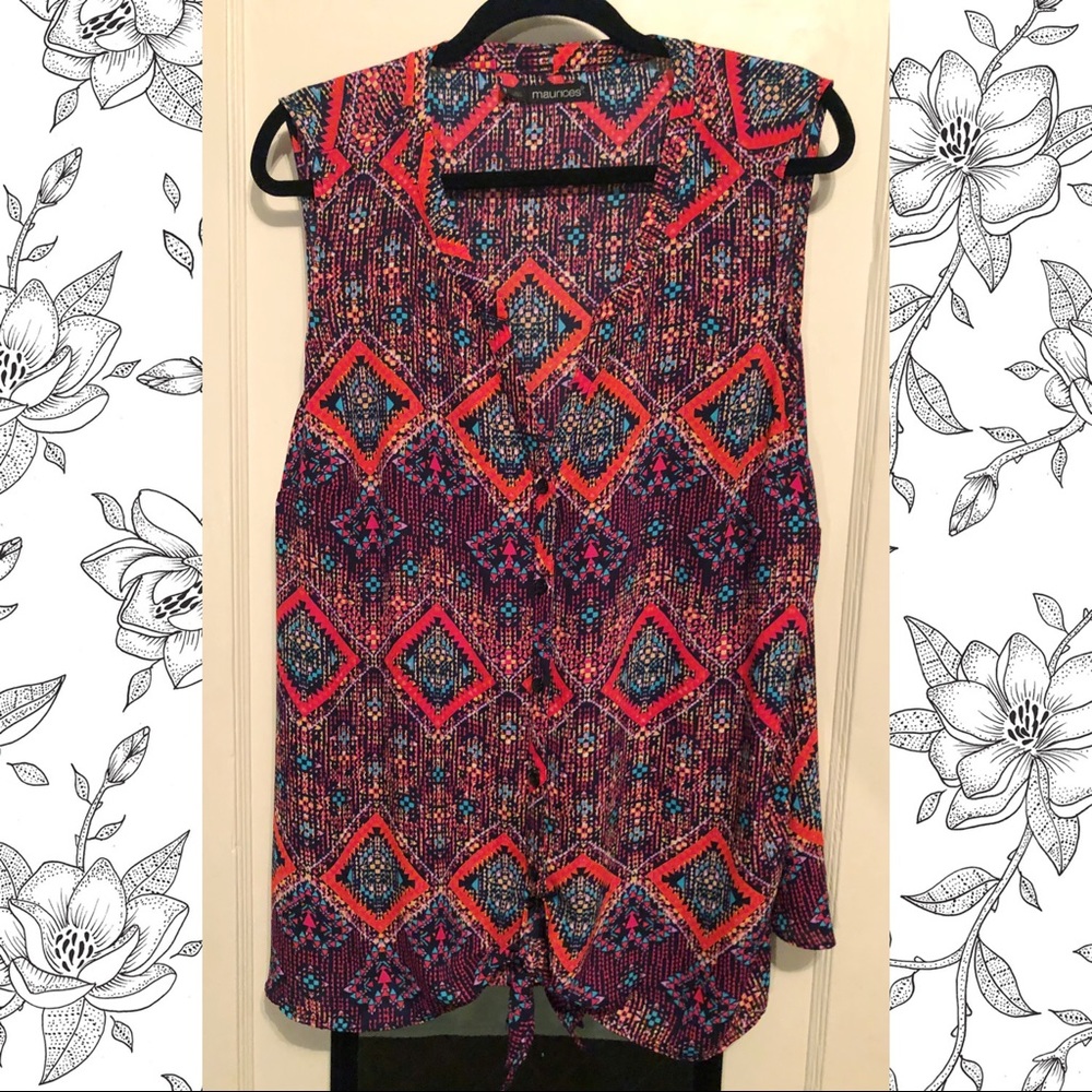 Maurice’s Chiffon Sleeveless Button Up